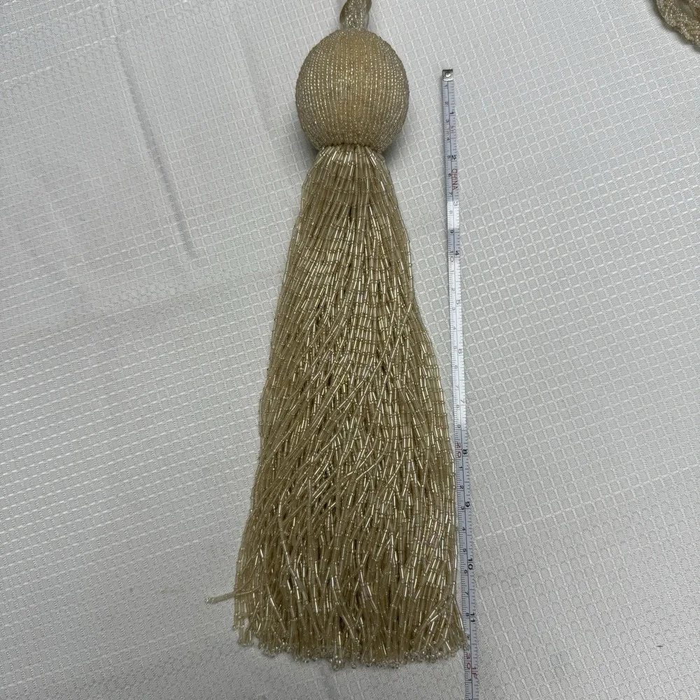 Vintage lot‎ 3 beaded tassels gold curtain drapery tieback Elegant Upscale $720